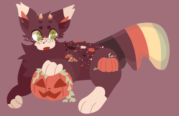 Fullbody + Lineless + Additional Object (pumpkin)